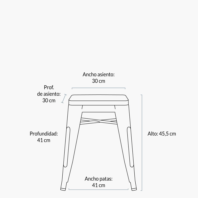 PISOS FORM DESIGN TOLIX 1 CUERPO METAL PLATEADO PACK 4 - 6
