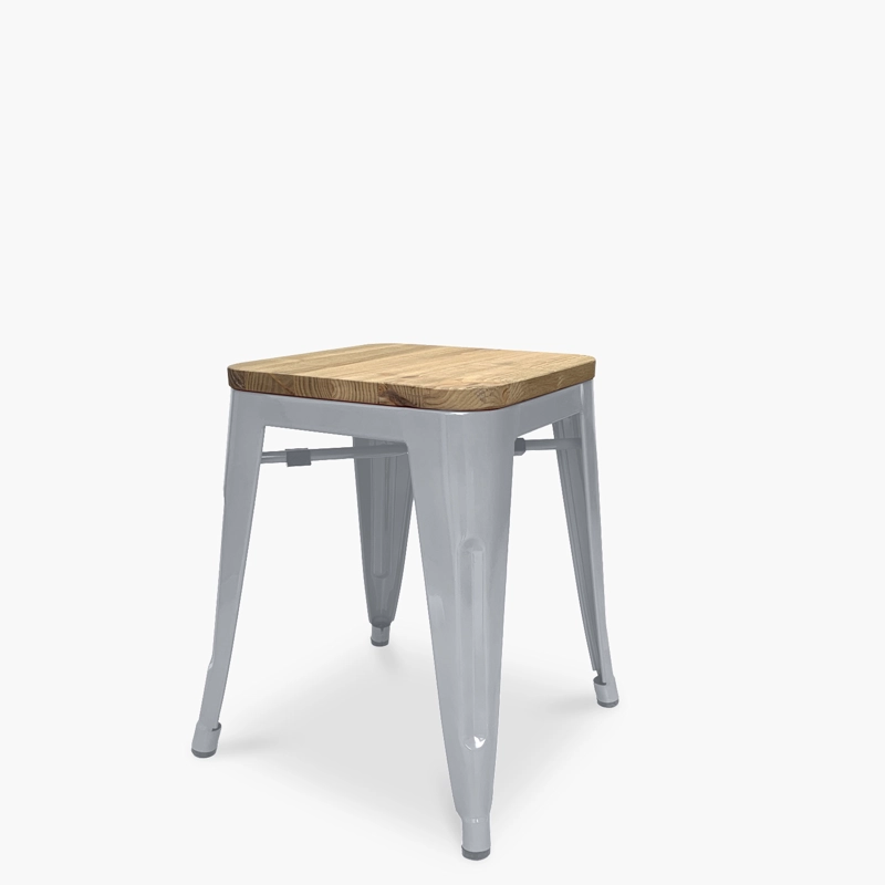 PISOS FORM DESIGN TOLIX 1 CUERPO MADERA METAL PLATEADO PACK 4 ASIENTO - 3