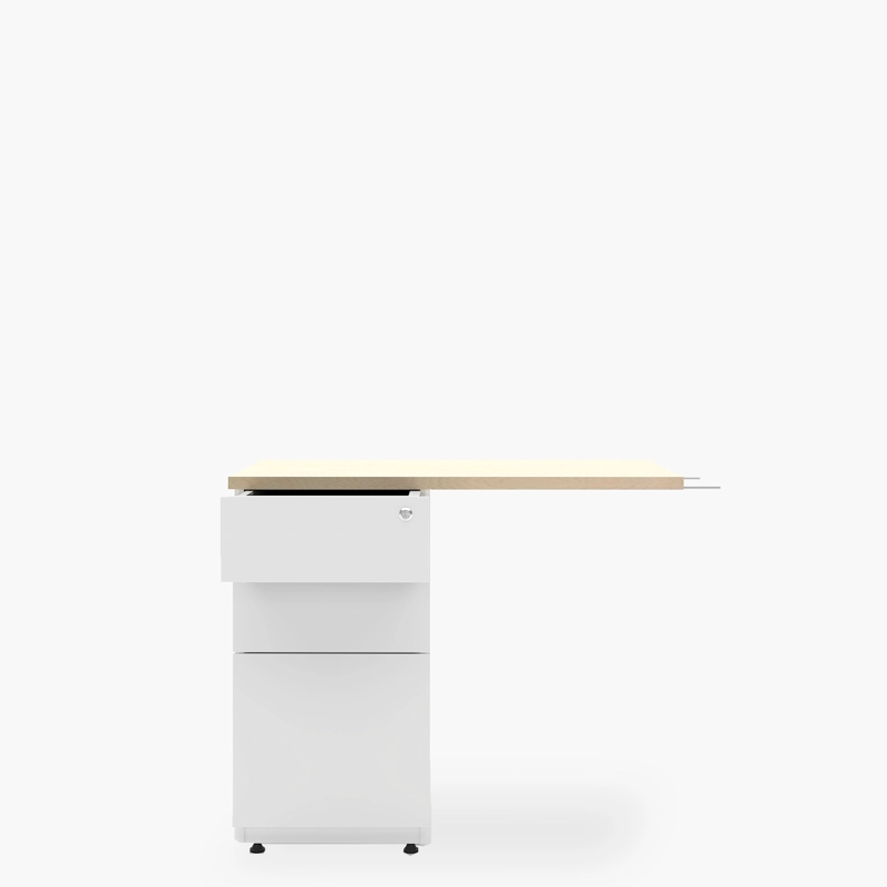ESCRITORIO LATERAL NEO 50X90 CON CAJONERA METALICA - 1