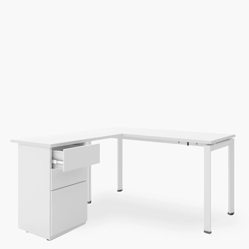 ESCRITORIO LATERAL NEO 50X90 CON CAJONERA METALICA - 4