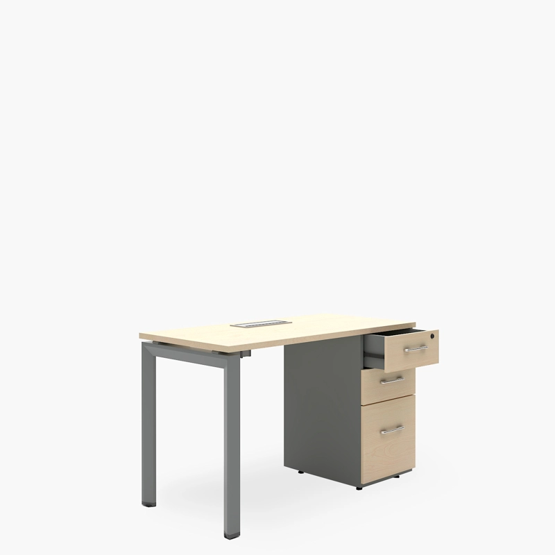 ESCRITORIO FORM OFFICE NEO CON PASACABLES 120X60 CON CAJONERA MELAMINA METAL - 3