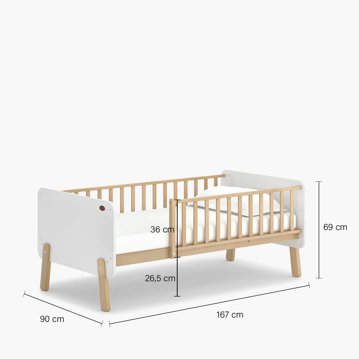CAMA INFANTIL FORM DESIGN COLOMBA MADERA NATURA/BLANCO FORM - 5