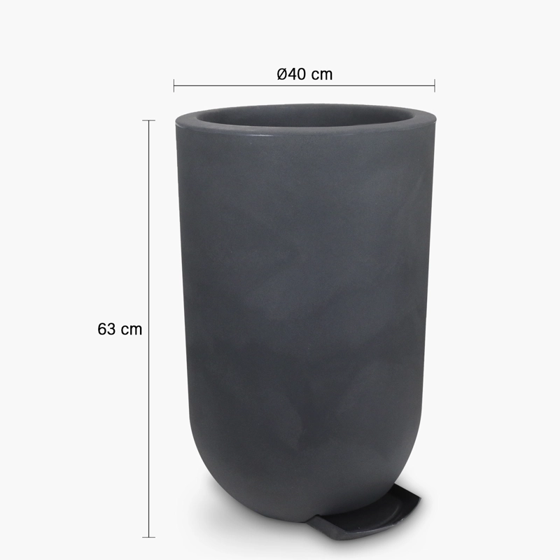 MACETERO PLASTICO LAUCA 63 GRIS OSCURO FORM - 2
