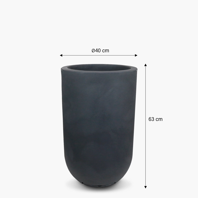 MACETERO PLASTICO LAUCA 63 GRIS OSCURO FORM - 3