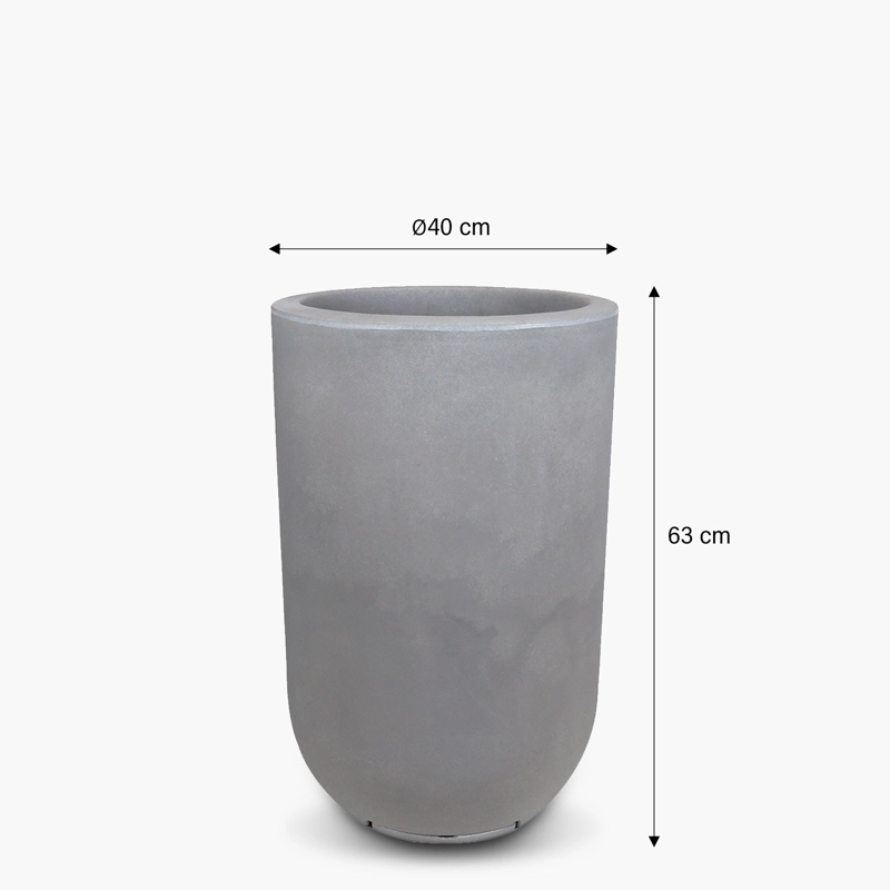 MACETERO PLASTICO LAUCA 63 GRIS CLARO FORM - 3