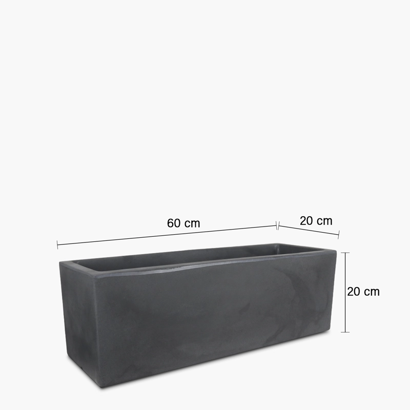 MACETERO PLASTICO PATAGONIA BAJO 20 GRIS OSCURO FORM - 2