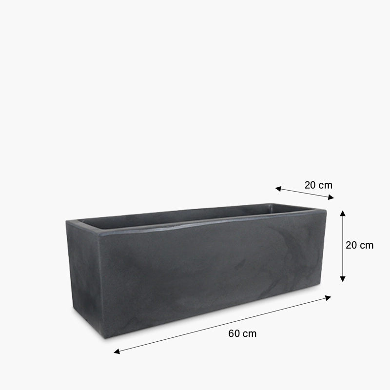 MACETERO PLASTICO PATAGONIA BAJO 20 GRIS OSCURO FORM - 3