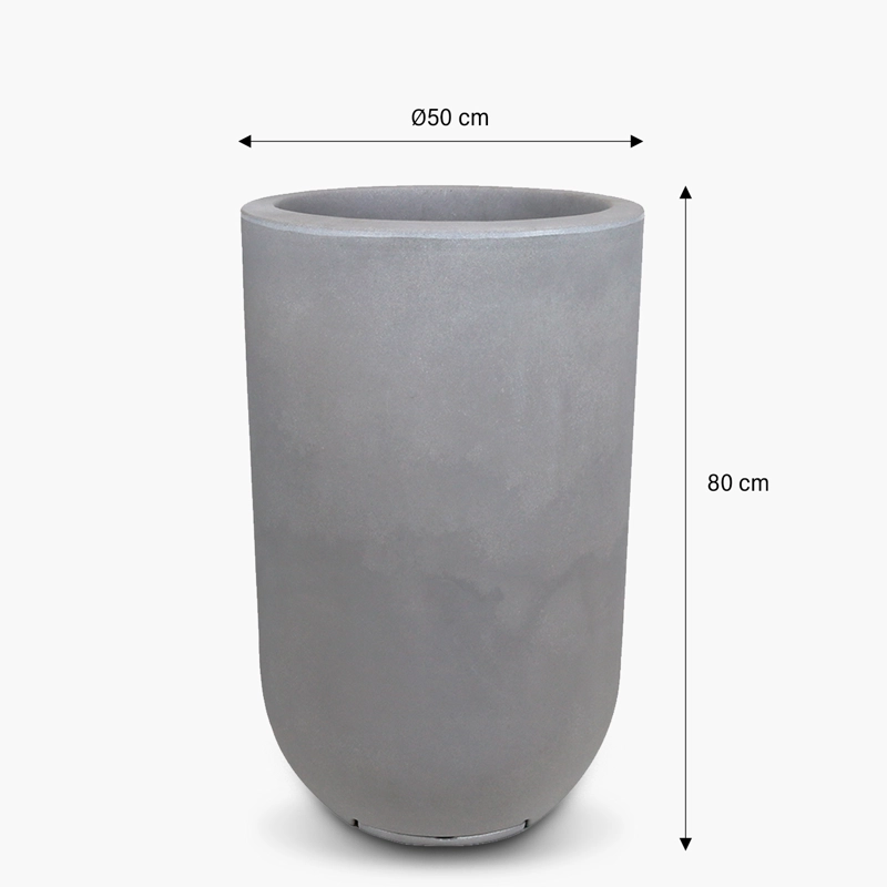 MACETERO PLASTICO LAUCA 80 GRIS CLARO FORM - 3