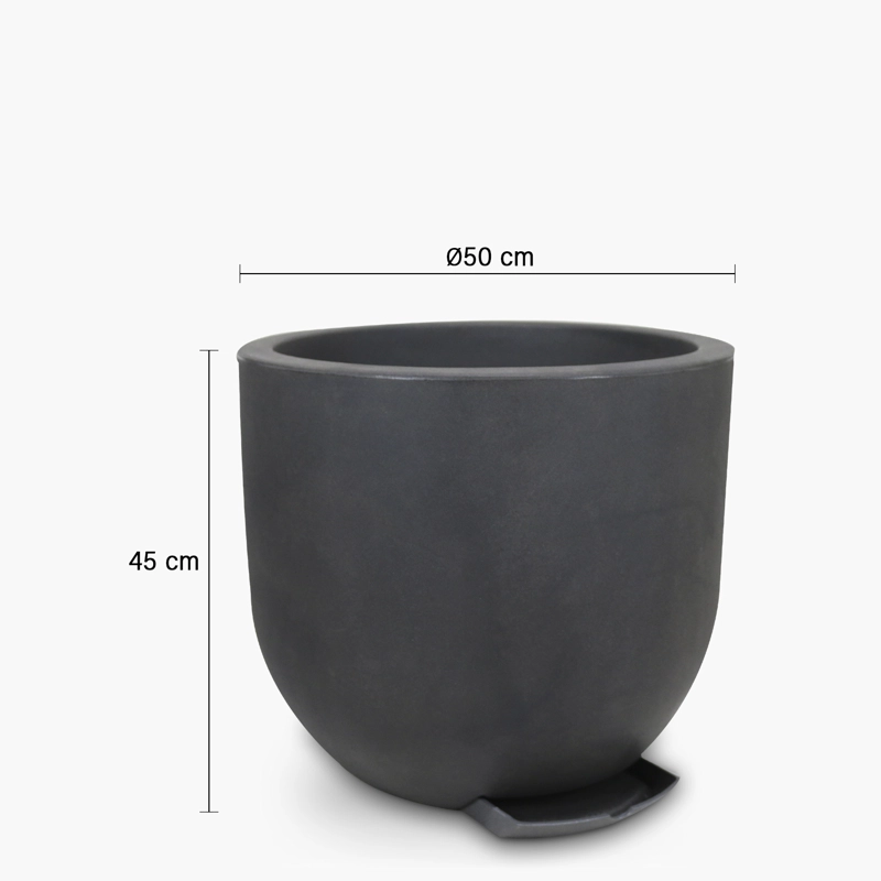 MACETERO PLASTICO LAUCA 45 GRIS OSCURO FORM - 2