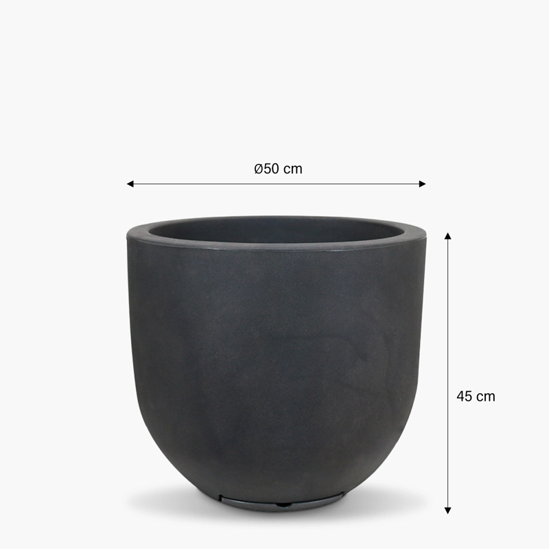 MACETERO PLASTICO LAUCA 45 GRIS OSCURO FORM - 3