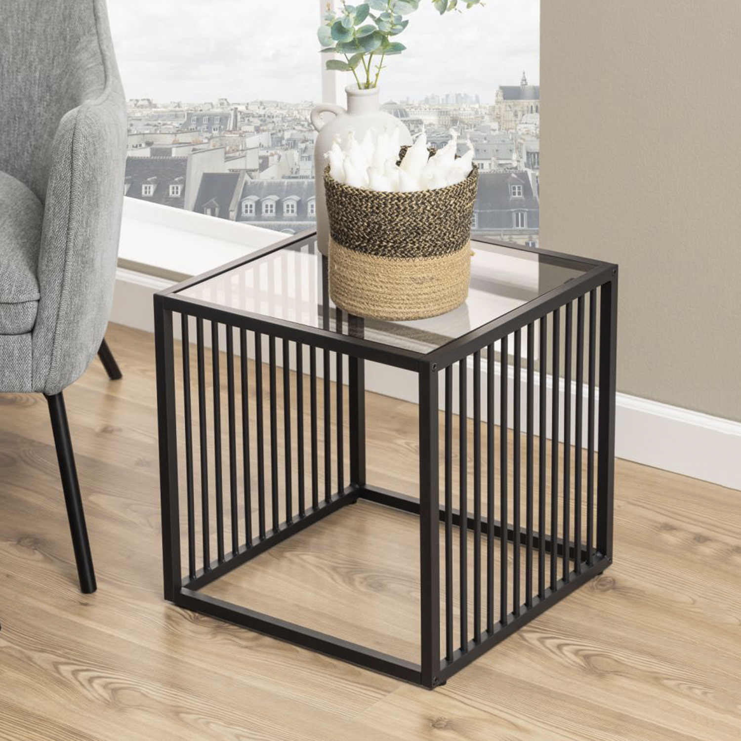 MESA LATERAL FORM DESIGN LIVERPOOL 40 NEGRO METAL - 2