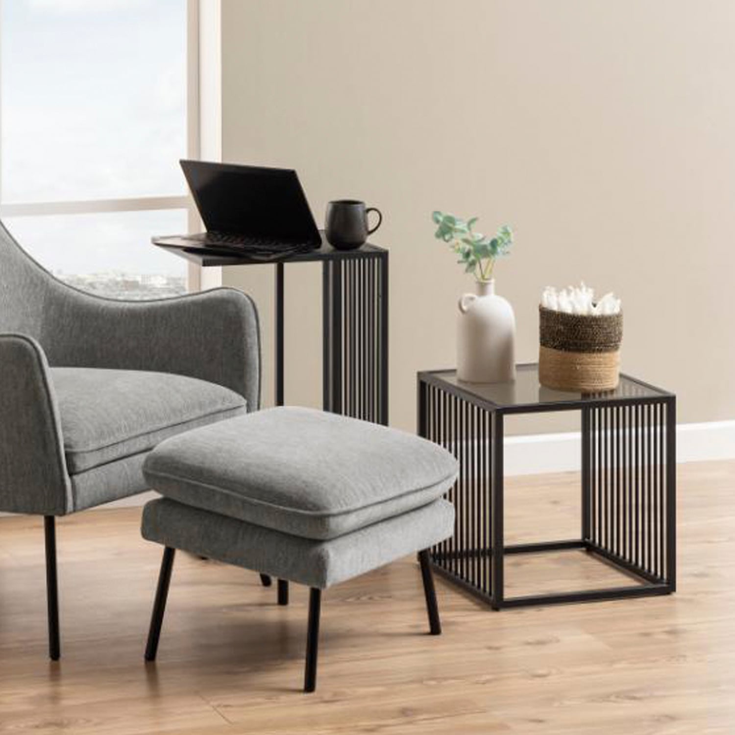 MESA LATERAL FORM DESIGN LIVERPOOL 40 NEGRO METAL - 6