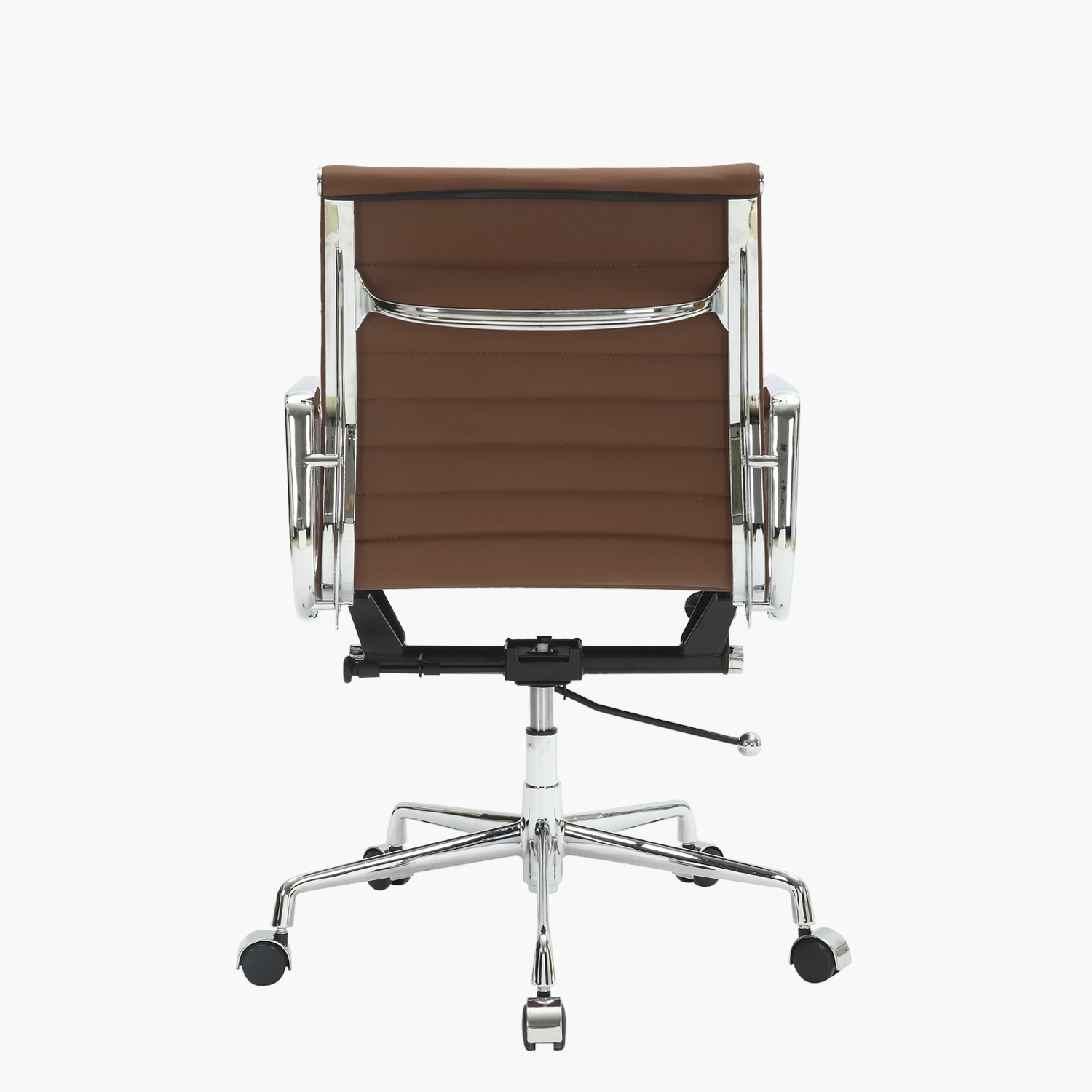 SILLA OFICINA FORM OFFICE CUERO CAFE ALUMINIUM - 5