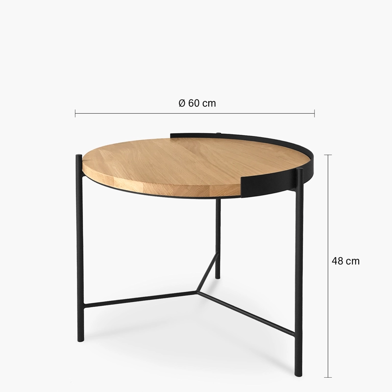 MESA DE CENTRO FORM DESIGN TRANTOR 60 NATURA/NEGRO MADERA - 6