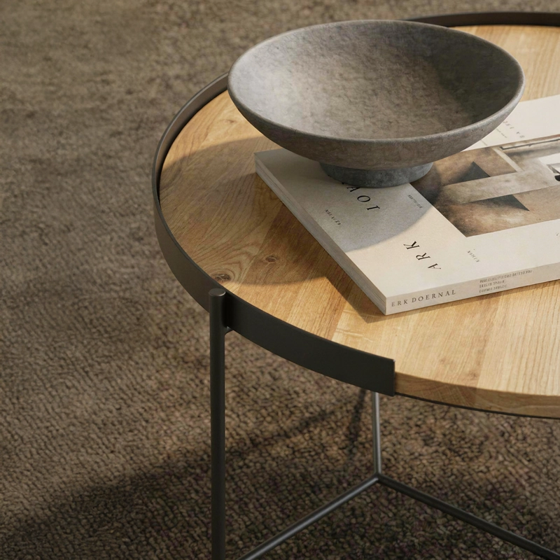 MESA DE CENTRO FORM DESIGN TRANTOR 60 NATURA/NEGRO MADERA - 7