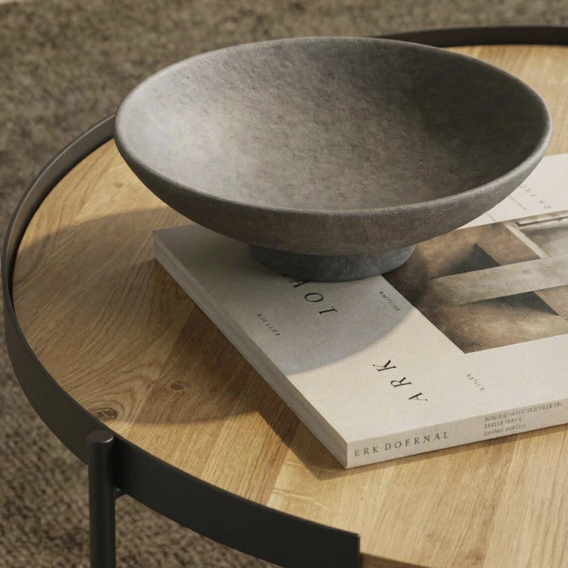 MESA DE CENTRO FORM DESIGN TRANTOR 60 NATURA/NEGRO MADERA - 8