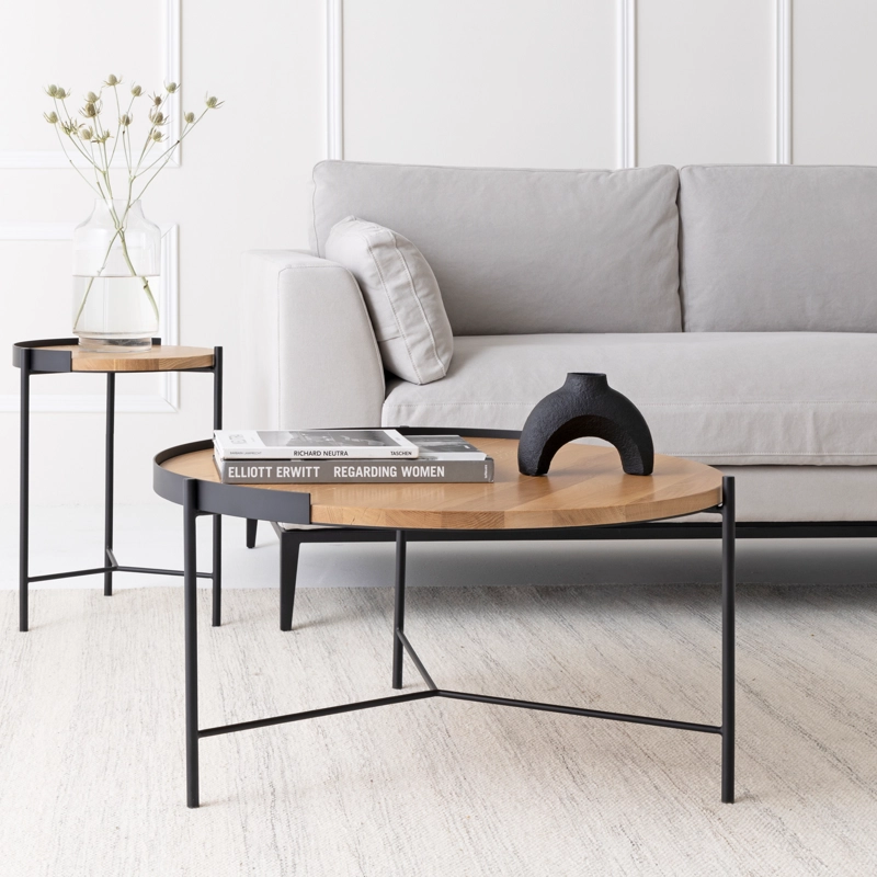 MESA DE CENTRO FORM DESIGN TRANTOR 80 NATURA/NEGRO MADERA - 2