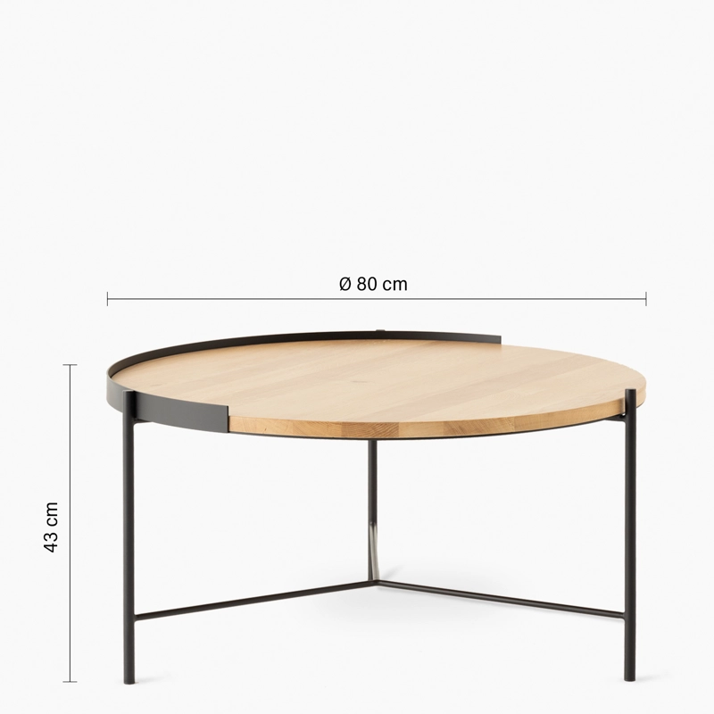 MESA DE CENTRO FORM DESIGN TRANTOR 80 NATURA/NEGRO MADERA - 5