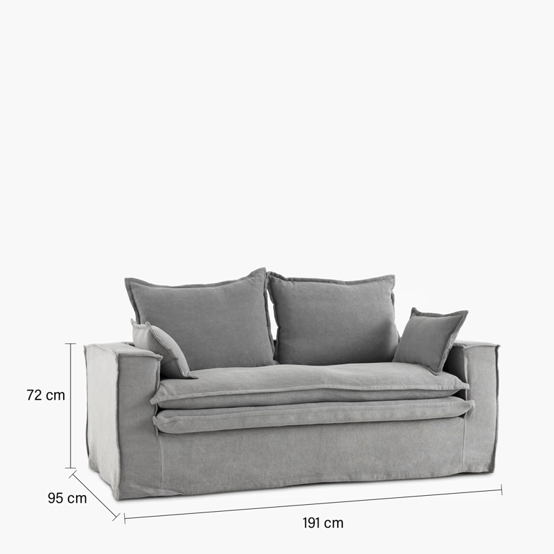 SOFÁ FORM DESIGN GRIS 2.5 CUERPOS LUCIANO OSCURO - 7