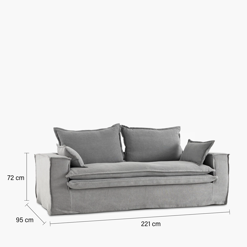 SOFÁ FORM DESIGN GRIS 3 CUERPOS LUCIANO OSCURO - 7