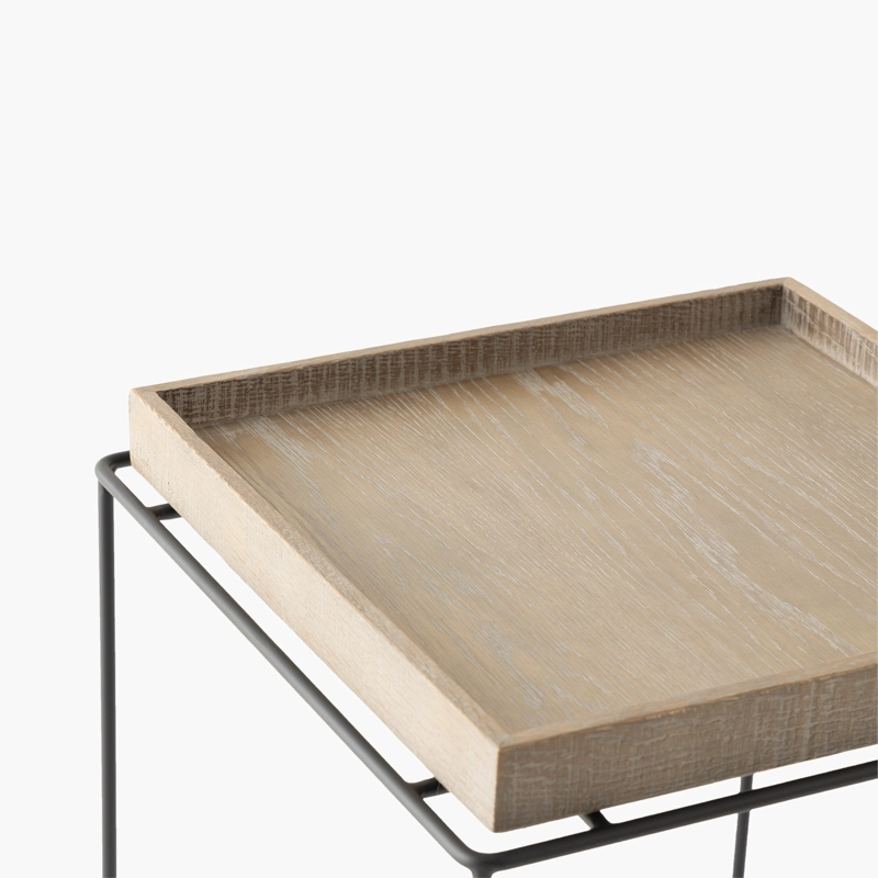 MESA LATERAL FORM DESIGN DANUBIO ROBLE ENVEJECIDO METAL - 3