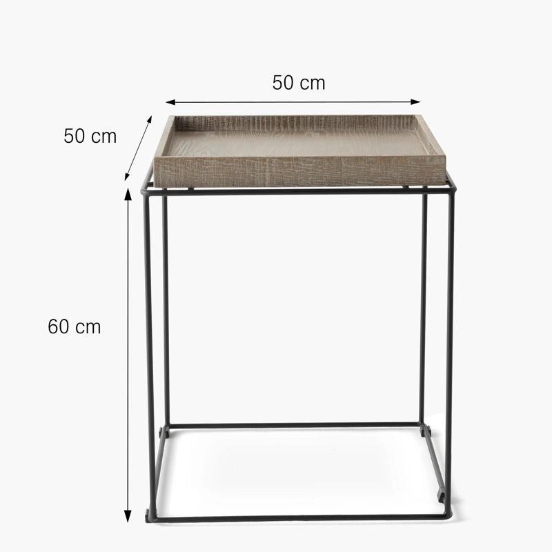 MESA LATERAL FORM DESIGN DANUBIO ROBLE ENVEJECIDO METAL - 4