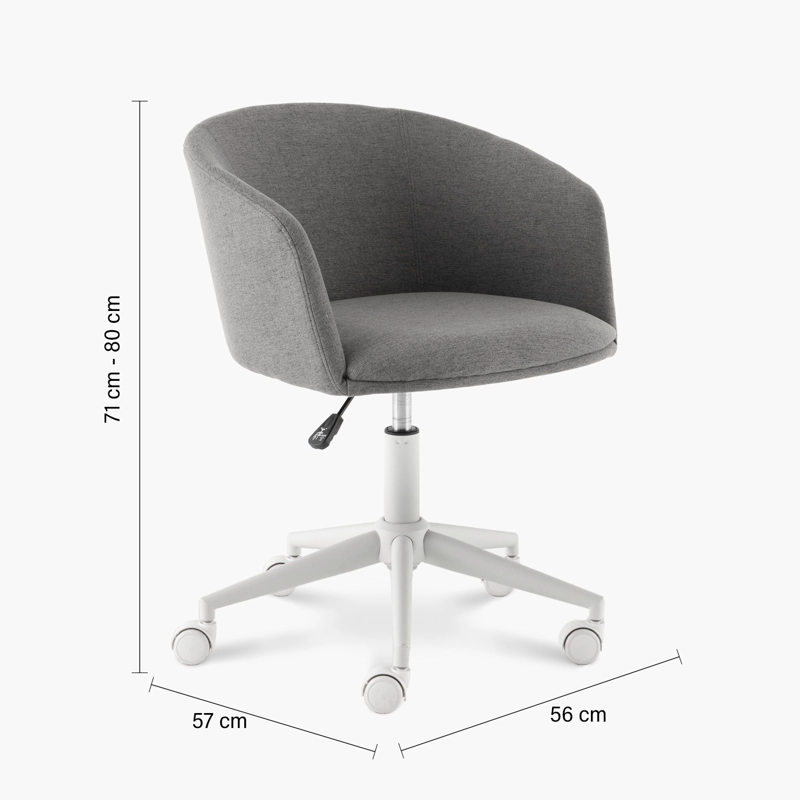 SILLA DE OFICINA ANTON GRIS CON RUEDAS FORM - 6