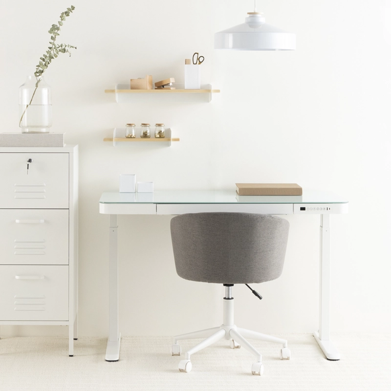 SILLA DE OFICINA ANTON GRIS CON RUEDAS FORM - 8