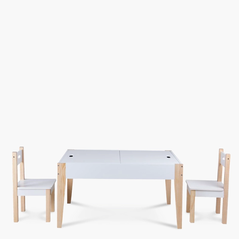 PACK INFANTIL 1 MESA 2 SILLAS SANTINO NATURA/BLANCO FORM - 1