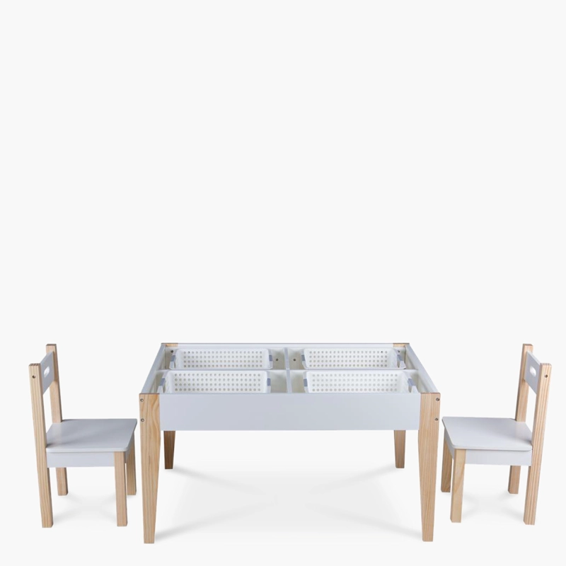 PACK INFANTIL 1 MESA 2 SILLAS SANTINO NATURA/BLANCO FORM - 4