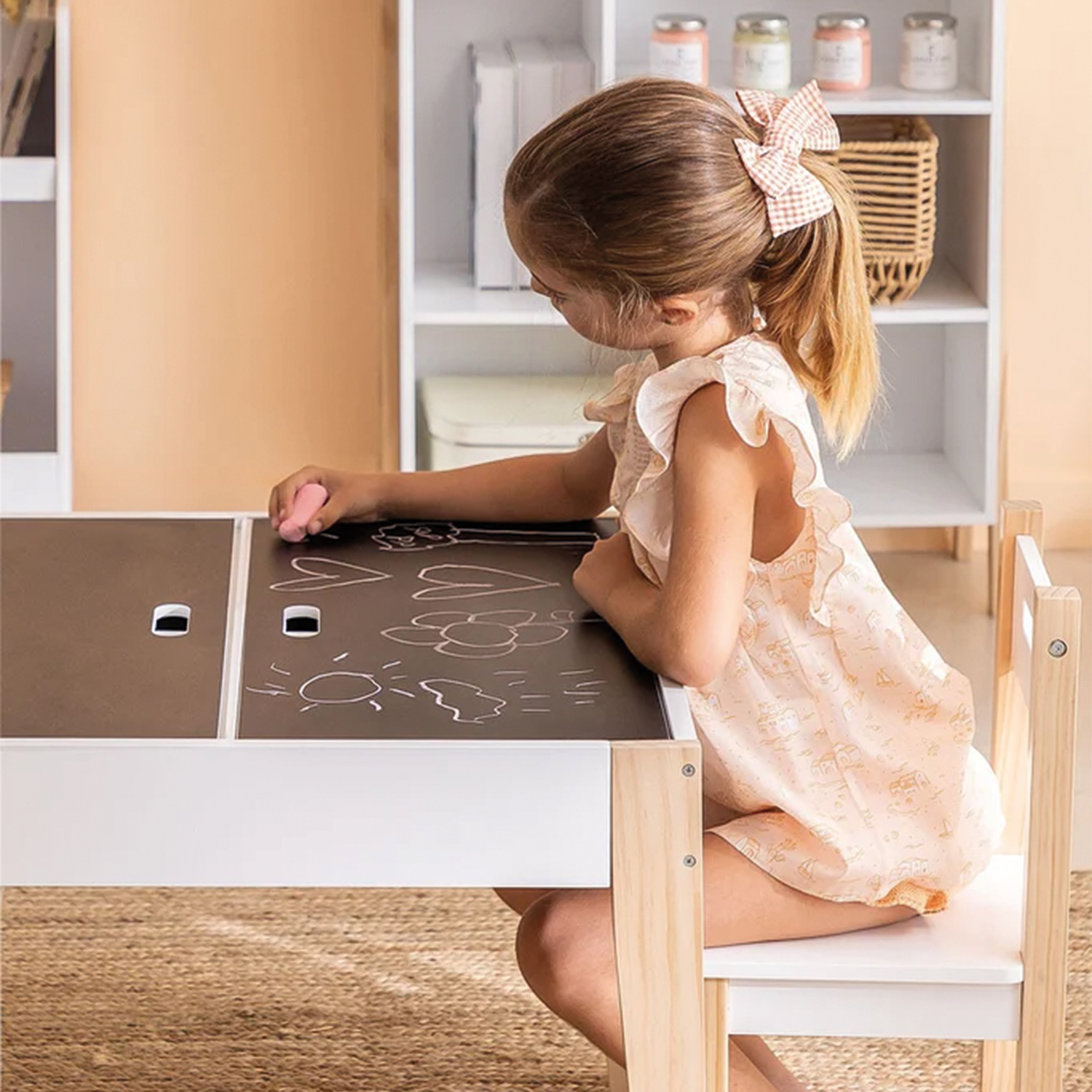 PACK INFANTIL 1 MESA 2 SILLAS SANTINO NATURA/BLANCO FORM - 8