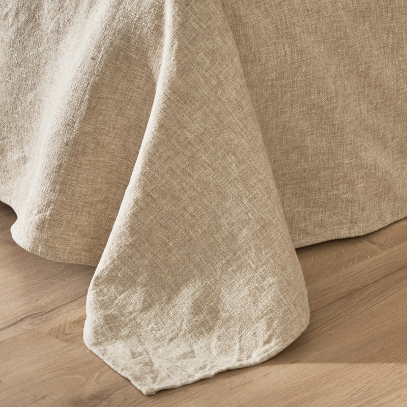 CUBRECAMA CALMA HOUSE ALGODÓN BEIGE LISO ARGA CAMA 1 O 1 1/2 PLAZA 180X260 - 2