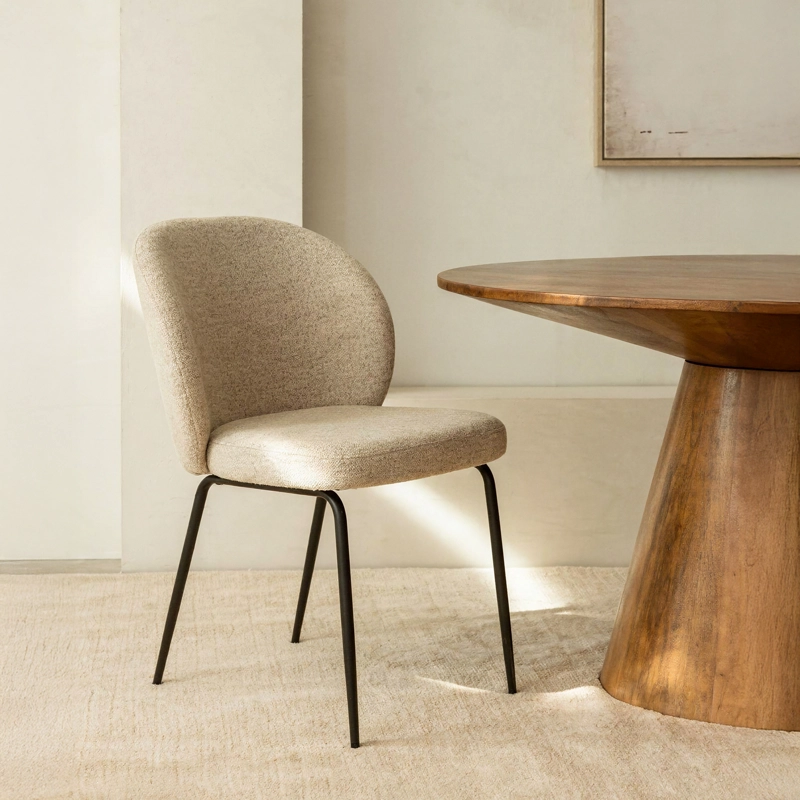 SILLA FORM DESIGN ACERO BEIGE TAPIZ PASCALE CRUDO - 2