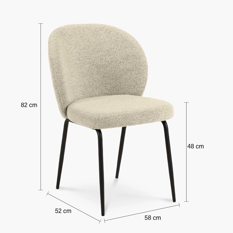 SILLA FORM DESIGN ACERO BEIGE TAPIZ PASCALE CRUDO - 8