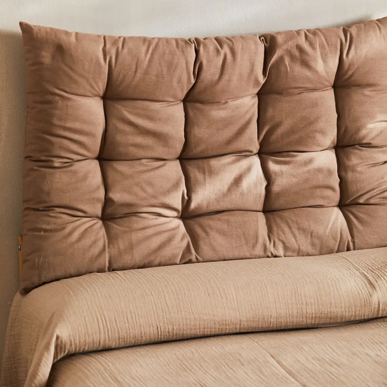 RESPALDO CALMA HOUSE CAMA ACOLCHADO GAVEMA PIEDRA ALGODÓN GRIS 60 X 180 CM - 3