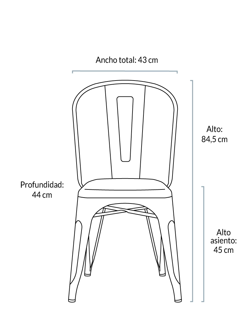 SILLA COMEDOR TOLIX REPLICA METAL FORM - 8