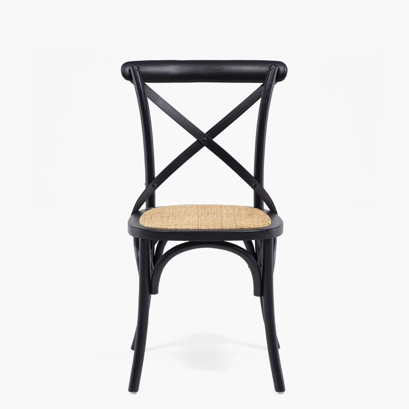 SILLA DE COMEDOR TRADITION MADERA RATTAN NEGRO FORM