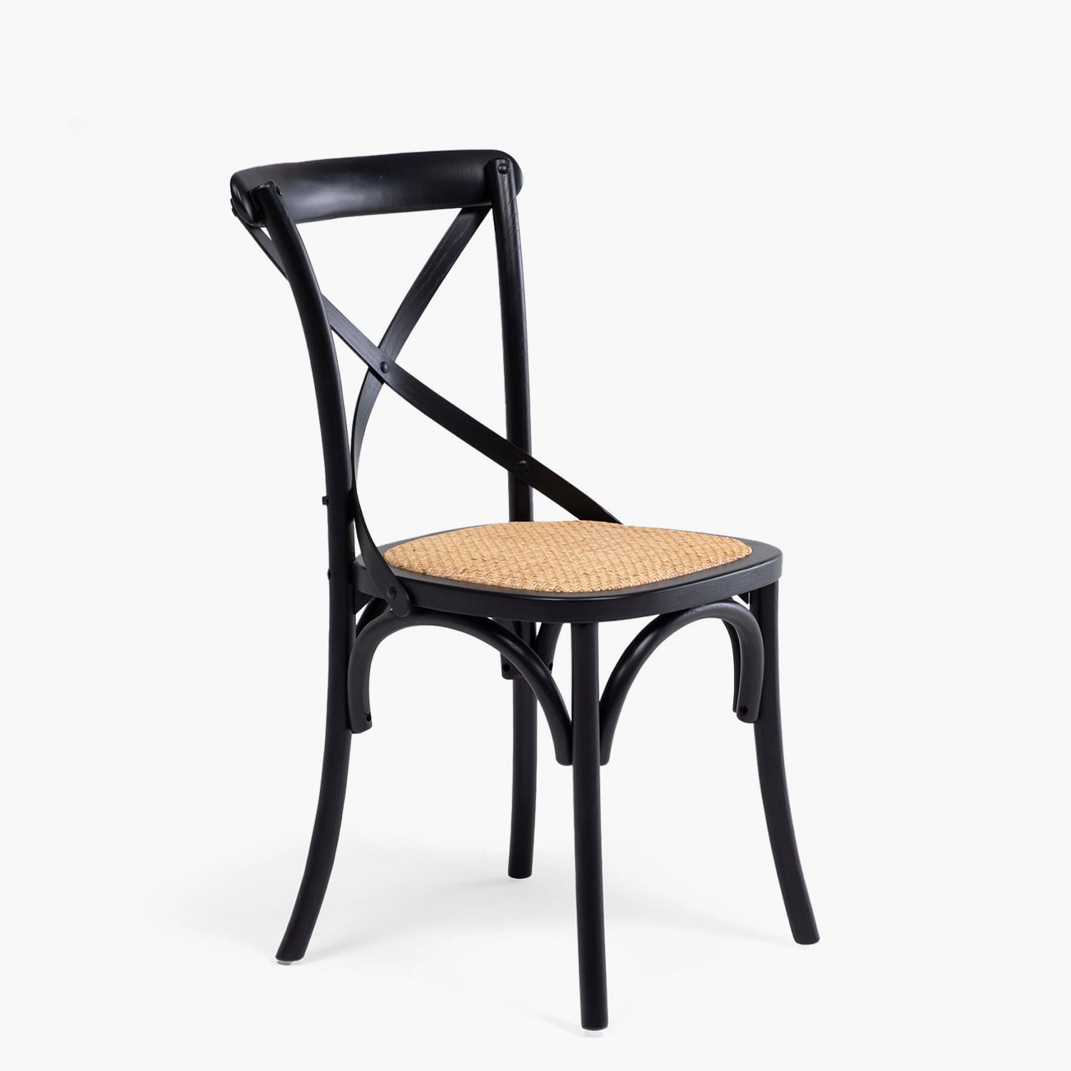 SILLA DE COMEDOR TRADITION MADERA RATTAN NEGRO FORM - 3