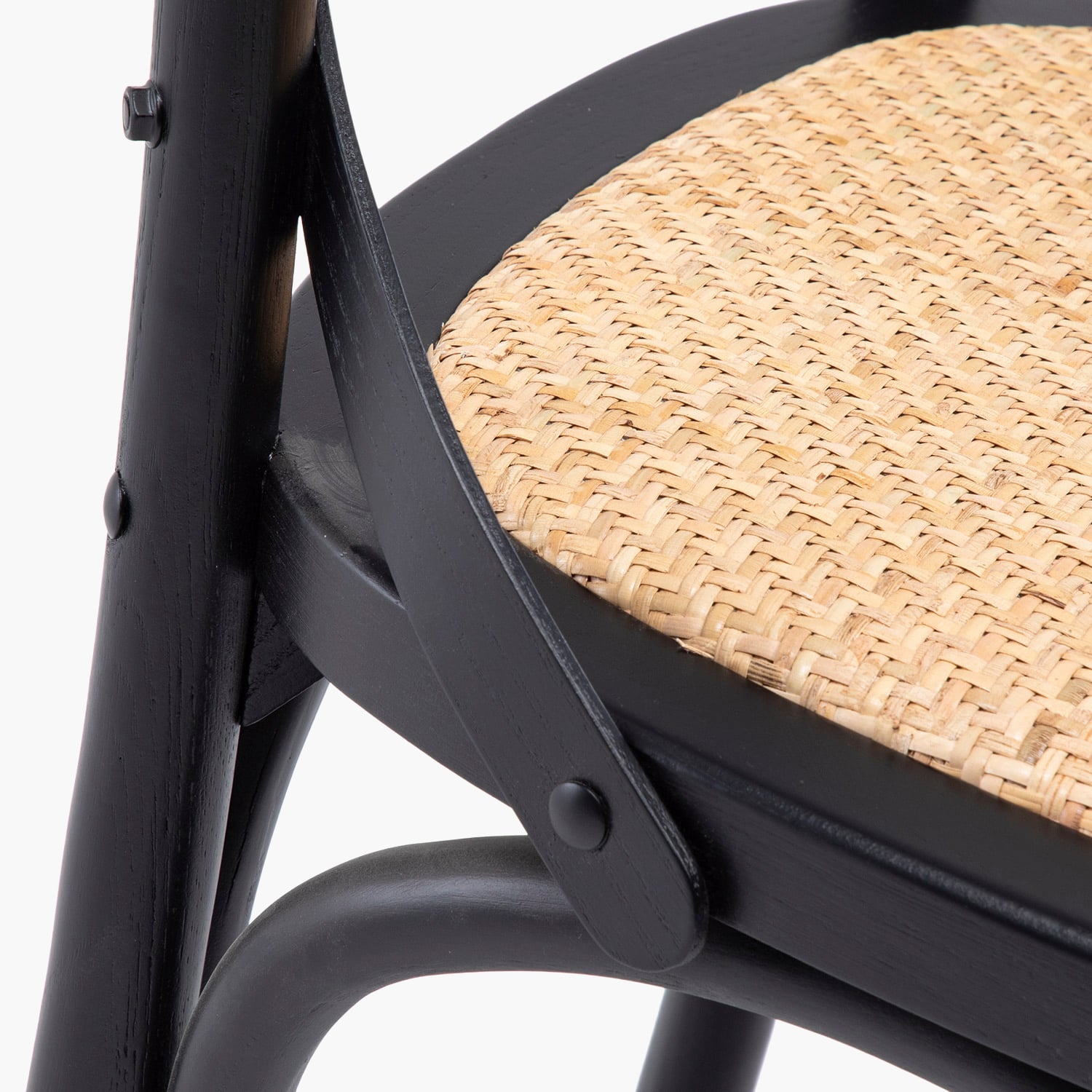 SILLA DE COMEDOR TRADITION MADERA RATTAN NEGRO FORM - 9