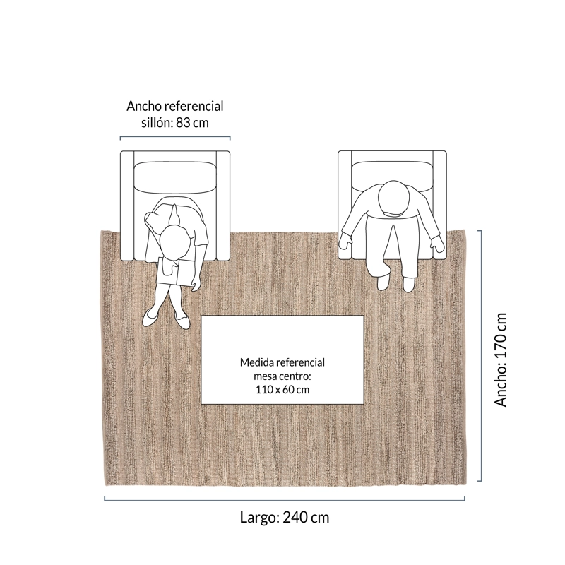 ALFOMBRA FORM DESIGN YUTE SAHARA CRUDO NATURAL 170 X 240 CM - 6