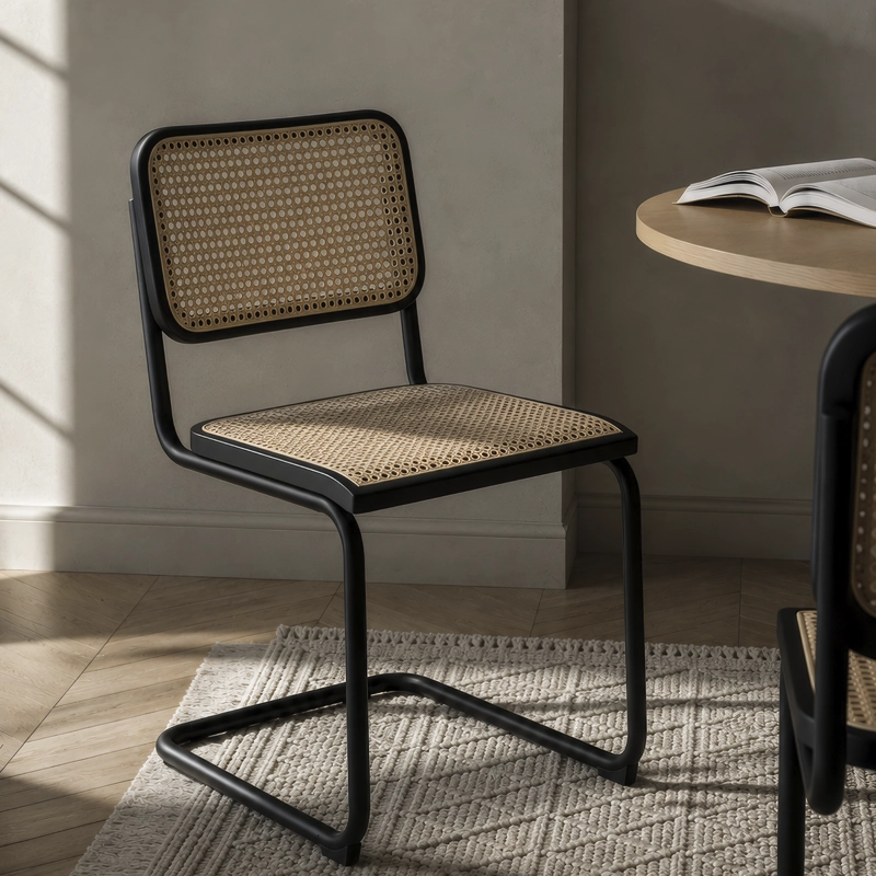 SILLA MADERA FORM DESIGN ACERO CAFE BREUER NATURA/NEGRO - 2