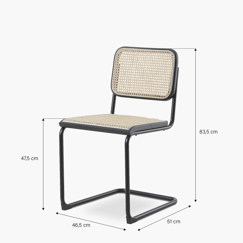 SILLA MADERA FORM DESIGN ACERO CAFE BREUER NATURA/NEGRO - 6