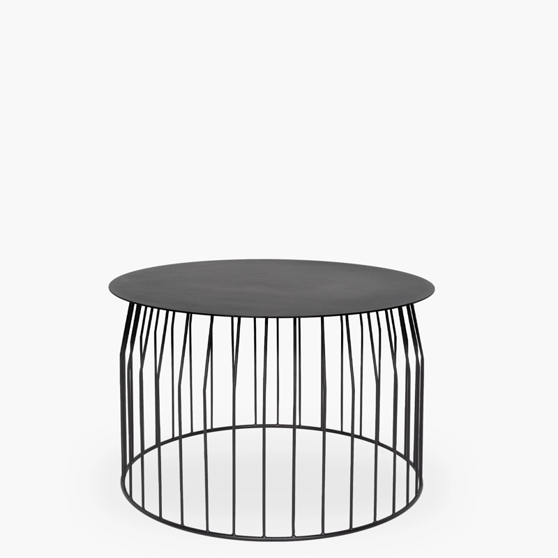 MESA DE CENTRO FORM DESIGN WIRE Ø 60 NEGRO METAL - 1