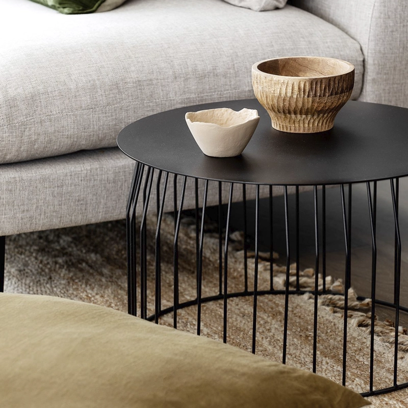 MESA DE CENTRO FORM DESIGN WIRE Ø 60 NEGRO METAL - 2