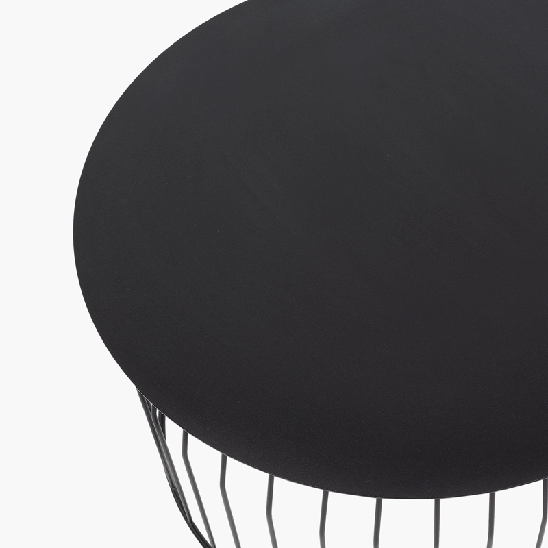MESA DE CENTRO FORM DESIGN WIRE Ø 60 NEGRO METAL - 3