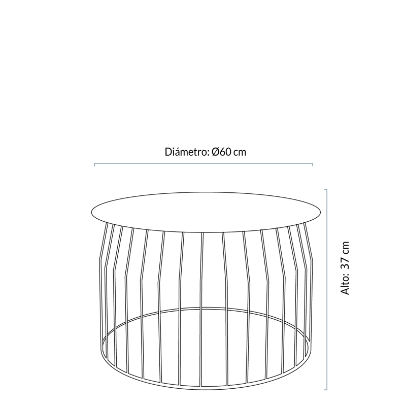 MESA DE CENTRO FORM DESIGN WIRE Ø 60 NEGRO METAL - 4