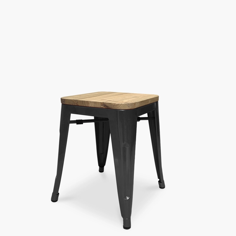 PISO FORM DESIGN NEGRO TOLIX ASIENTO MADERA - 2