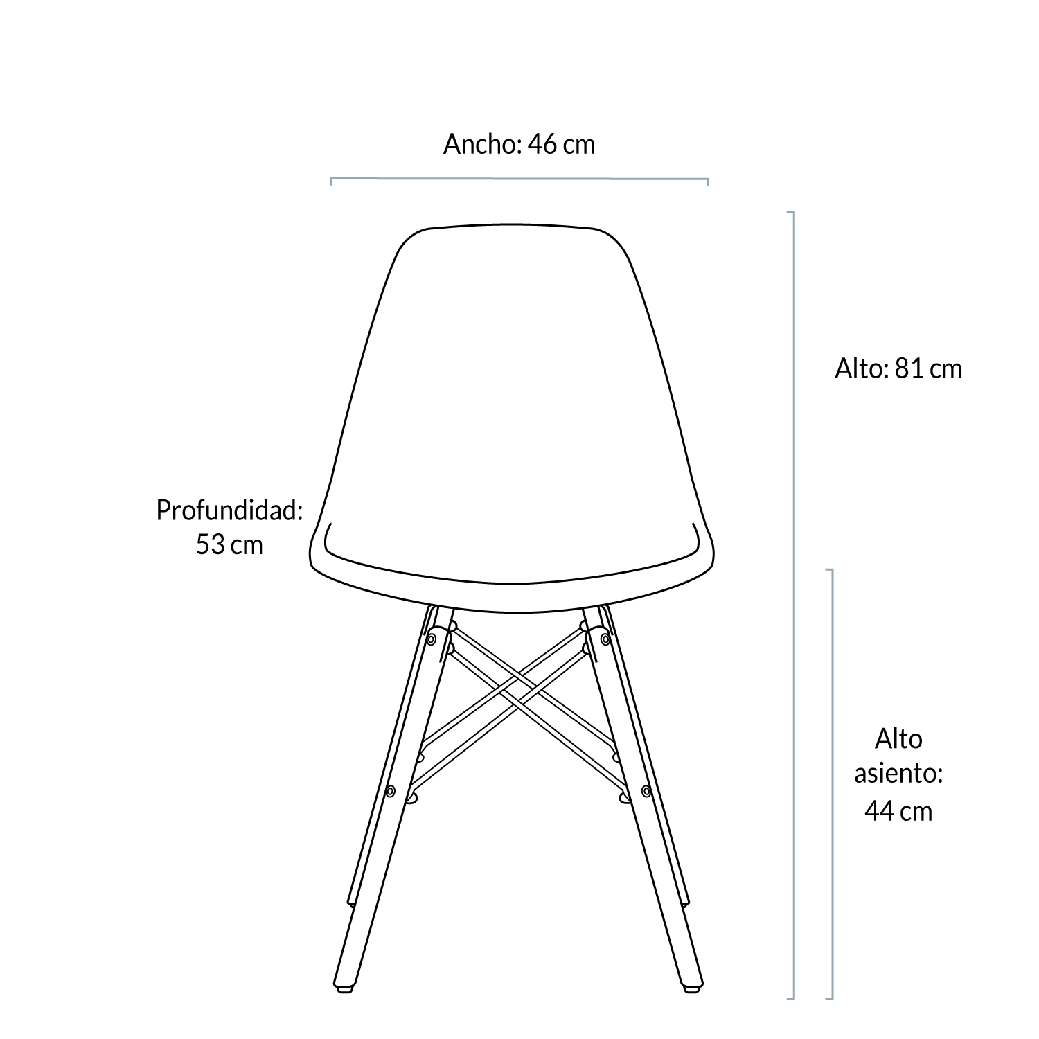 SILLA FORM DESIGN GRIS DSW RÉPLICA EAMES OSCURO - 6