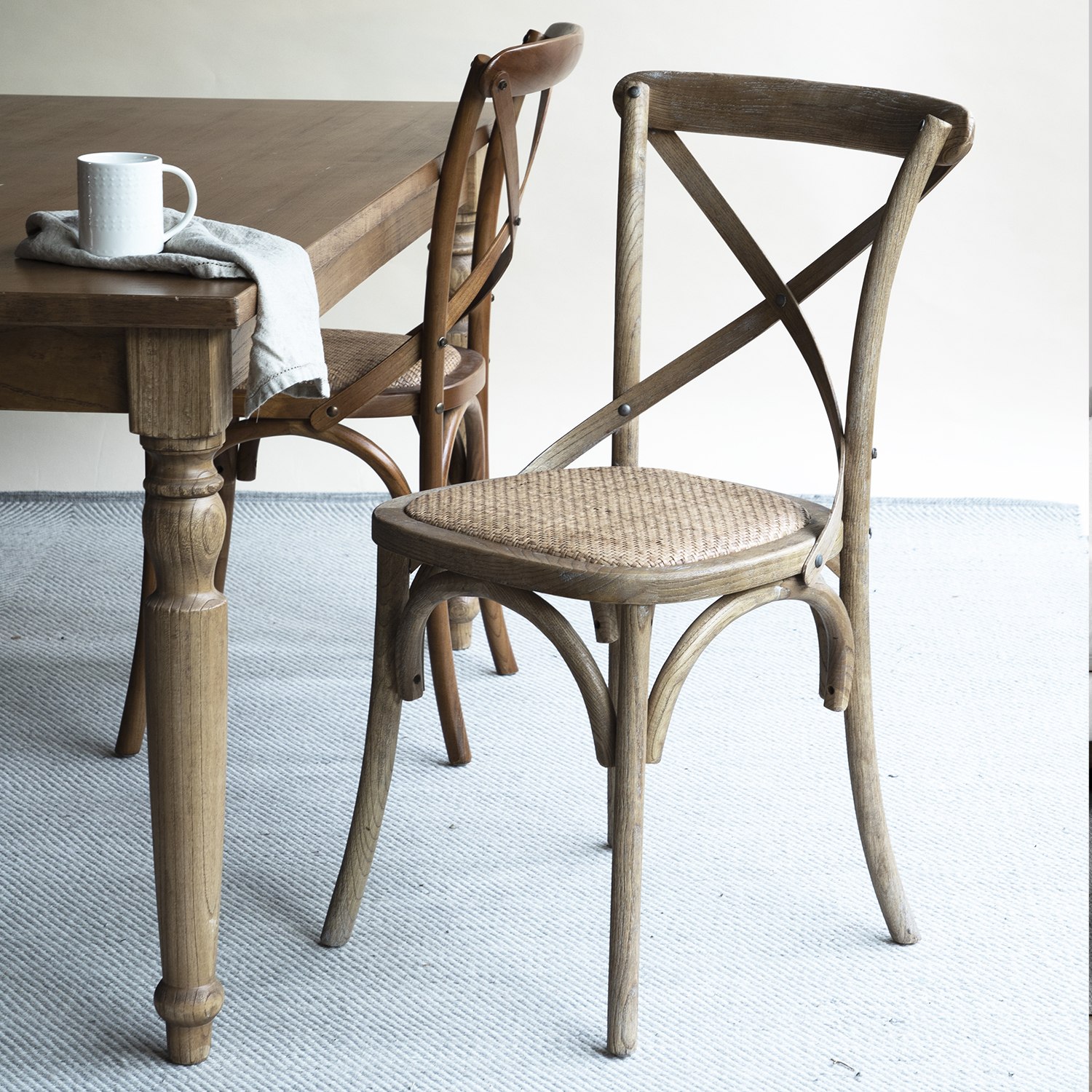 SILLA DE COMEDOR TRADITION MADERA RATTAN OLMO NATURAL FORM - 7