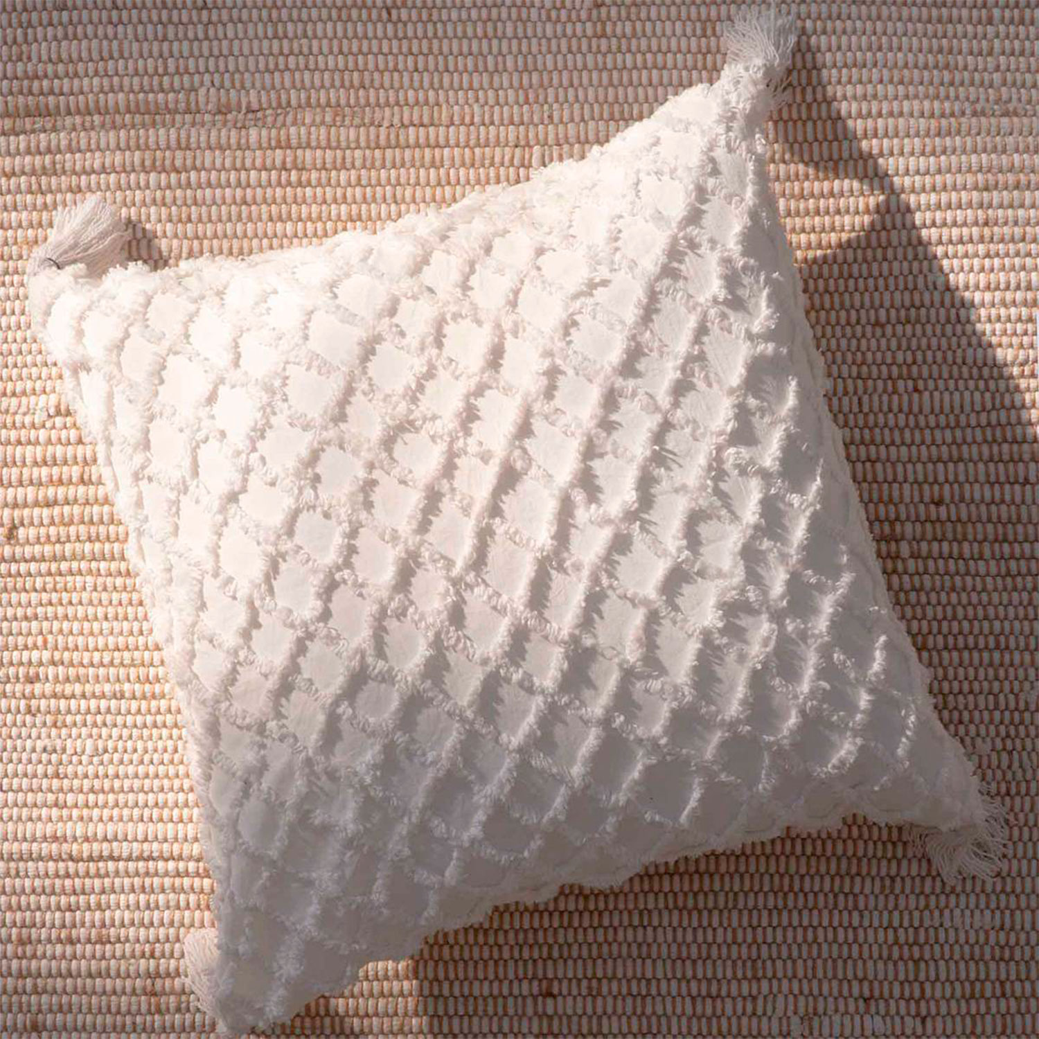 FUNDA COJÍN CALMA HOUSE ALGODÓN ROYAL 60 X 60 CM BLANCO - 2